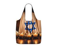 AYYQWE Israeli Flag Print Foldable Reusable Shopping Tote Bag For Travel Gym Backpack Commuting Camping