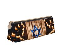 AYYQWE Israeli Flag Print Student Pencil Case Large Capacity Triangle Pouch Zippered Pen Makeup School College