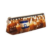 AYYQWE Israeli Flag Print Student Pencil Case Large Capacity Triangle Pouch Zippered Pen Makeup School College