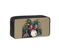 AYYQWE Jazz Drum Print Spacious Pen Case Large-Capacity Stationery Office Travel Use Organizer Pouch