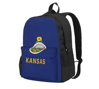 AYYQWE Kansas State Flag Print Large Capacity Backpack Water-Resistant Hiking Camping Picnics Commuting Essentials