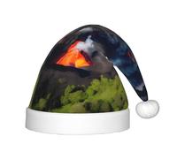 AYYQWE Kilauea Volcano Bloom Print Adults Xmas Hat Holiday Party Headwear for Christmas New Year Seasonal Celebrations