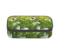 AYYQWE Ladybug Daisy Print Versatile Student Pencil Case 8.3 X 2 X 3.7 in Storage Bag School Office Use