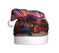 AYYQWE Las Vegas Sunset 1 Print Santa Hat for Men Women Decor Party New Year Festive Celebrations Christmas Cap