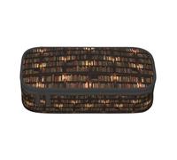 AYYQWE Library Bookshelf Book Print Versatile Student Pencil Case 8.3 X 2 X 3.7 in Storage Bag School Office Use