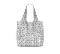 AYYQWE Llama Alpaca Cactus Print Foldable Reusable Shopping Tote Bag For Travel Gym Backpack Commuting Camping