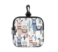 AYYQWE Llama Alpaca Cactus Print Square Storage Bag Travel Toiletry Cosmetic Office Commuting Gift Organizer Pouch