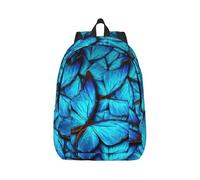 AYYQWE Many Blue Butterfly Print Stylish Unisex Backpack Lightweight Double Shoulder Bag Travel Outdoor Use Everyday