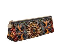 AYYQWE Medallion Multi Print Student Pencil Case Large Capacity Triangle Pouch Zippered Pen Makeup School College