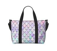 AYYQWE Mermaid Pastel Pink Purple Aqua Tea Print Men Women Hand Bag Lightweight Weekend Business Trips Camping Daily Commute Tote