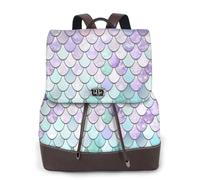 AYYQWE Mermaid Pastel Pink Purple Aqua Tea Print Women'S Backpack Stylish Versatile Rucksack Shopping Everyday Bag Travel Work