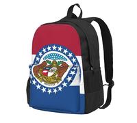 AYYQWE Missouri State Flag Print Large Capacity Backpack Water-Resistant Hiking Camping Picnics Commuting Essentials