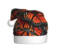 AYYQWE Monarch Butterflies. Print Christmas Hat Men and Women Santa Cap for Holiday Party Outfits Decorations