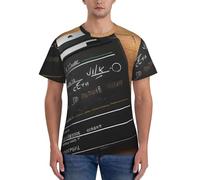 AYYQWE Movies Clapperboard Pattern Print Fashion Men Short Sleeve T-Shirts Gym Wear Breathable Workout Summer Casual Outing Black