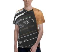 AYYQWE Movies Clapperboard Pattern Print Men Short Sleeve T-Shirt Soft Casual Office Gym Summer Office Environments Wear Black