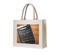 AYYQWE Movies Clapperboard Pattern Print Stylish Tote Bag Reusable Shopping Eco-Friendly Canvas Travel Outdoor Everyday