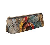 AYYQWE Music Notes Print Student Pencil Case Large Capacity Triangle Pouch Zippered Pen Makeup School College