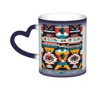 AYYQWE Native American Pattern Print Starry Sky Color-Changing Mug Gift Ceramic Coffee Mugs Anniversary Daily Home