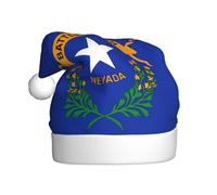 AYYQWE Nevada State Flag Print Santa Hat for Men Women Decor Party New Year Festive Celebrations Christmas Cap