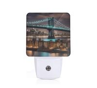 AYYQWE New York Manhattan Bridge Night Print Night Light for Bedroom Kids Room Bathroom Dorm Living Room Safety Home Decor Gift