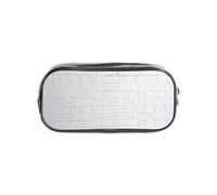 AYYQWE Old White Brick Wall Print Transparent Stationery Organizer Pouch Clear School Travel Office Supplies Case