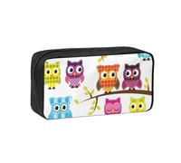 AYYQWE Owls on Tree Branches Print Spacious Pen Case Large-Capacity Stationery Office Travel Use Organizer Pouch