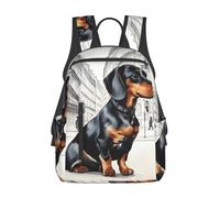 AYYQWE Parisian Dachshund Print Unisex Lightweight Backpack Travel Casual Bag Commutes Outdoor Work Hikes Daypack