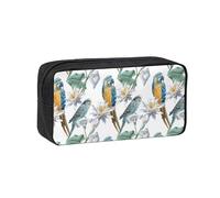 AYYQWE Parrots on Branches Print Spacious Pen Case Large-Capacity Stationery Office Travel Use Organizer Pouch