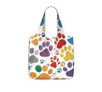 AYYQWE Paw Prints Art 1 Print Foldable Reusable Shopping Tote Bag For Travel Gym Backpack Commuting Camping