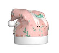 AYYQWE Pink camel cactus Print Santa Hat for Men Women Decor Party New Year Festive Celebrations Christmas Cap