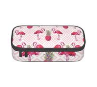 AYYQWE Pink Flamingo Pineapple Print Versatile Student Pencil Case 8.3 X 2 X 3.7 in Storage Bag School Office Use