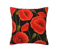 AYYQWE poppy flowers Print Pillowcase Square Cushion Cases Vacation Home Patio Indoor Outdoor Everyday Use