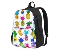 AYYQWE Rainbow Pineapple Print Large Capacity Backpack Water-Resistant Hiking Camping Picnics Commuting Essentials