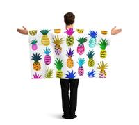 AYYQWE Rainbow Pineapple Print Patriotic Flag With Sleeves Cape Costume Accessory Festive Events Celebrations