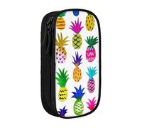 AYYQWE Rainbow Pineapple Print Practical Pencil Case Multi-Compartment Office Travel School Art Daily Supplies