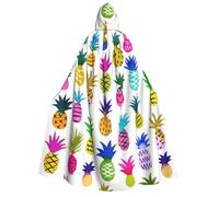 AYYQWE Rainbow Pineapple Print Unisex Adult Hooded Cloak Warm Cape Halloween Costume Cosplay Carnival Theme