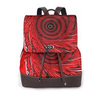 AYYQWE Red Flower Vortex Spiral Print Women'S Backpack Stylish Versatile Rucksack Shopping Everyday Bag Travel Work