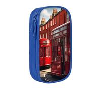 AYYQWE Red London Street Print Practical Pencil Case Multi-Compartment Office Travel School Art Daily Supplies