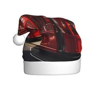 AYYQWE Red London Street Print Santa Hat for Men Women Decor Party New Year Festive Celebrations Christmas Cap