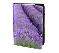 AYYQWE Romantic Lavender Print Men Women Passport Travel Document Wallet Case Stylish Secure and Lightweigh