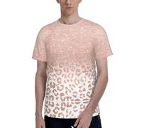 AYYQWE Rose Gold Glitter Print Men Short Sleeve T-Shirt Soft Casual Office Gym Summer Office Environments Wear