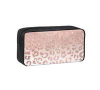 AYYQWE Rose Gold Glitter Print Spacious Pen Case Large-Capacity Stationery Office Travel Use Organizer Pouch