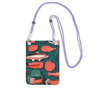 AYYQWE Salmon pattern Print Slim Phone Crossbody Bag Multi-Purpose Sling Wallet for Travel Running Daily Use