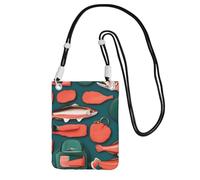 AYYQWE Salmon pattern Print Slim Phone Crossbody Bag Multi-Purpose Sling Wallet for Travel Running Daily Use