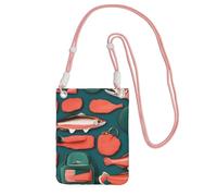 AYYQWE Salmon pattern Print Slim Phone Crossbody Bag Multi-Purpose Sling Wallet for Travel Running Daily Use
