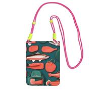 AYYQWE Salmon pattern Print Slim Phone Crossbody Bag Multi-Purpose Sling Wallet for Travel Running Daily Use