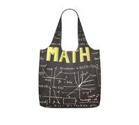 AYYQWE School Math Print Foldable Reusable Shopping Tote Bag For Travel Gym Backpack Commuting Camping