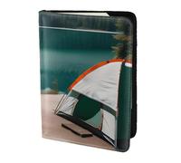 AYYQWE Serenity Lake Camping Print Men Women Passport Travel Document Wallet Case Stylish Secure and Lightweigh