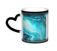AYYQWE Stone Blue Gold Marble Print Starry Sky Color-Changing Mug Gift Ceramic Coffee Mugs Anniversary Daily Home