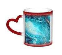 AYYQWE Stone Blue Gold Marble Print Starry Sky Color-Changing Mug Gift Ceramic Coffee Mugs Anniversary Daily Home
